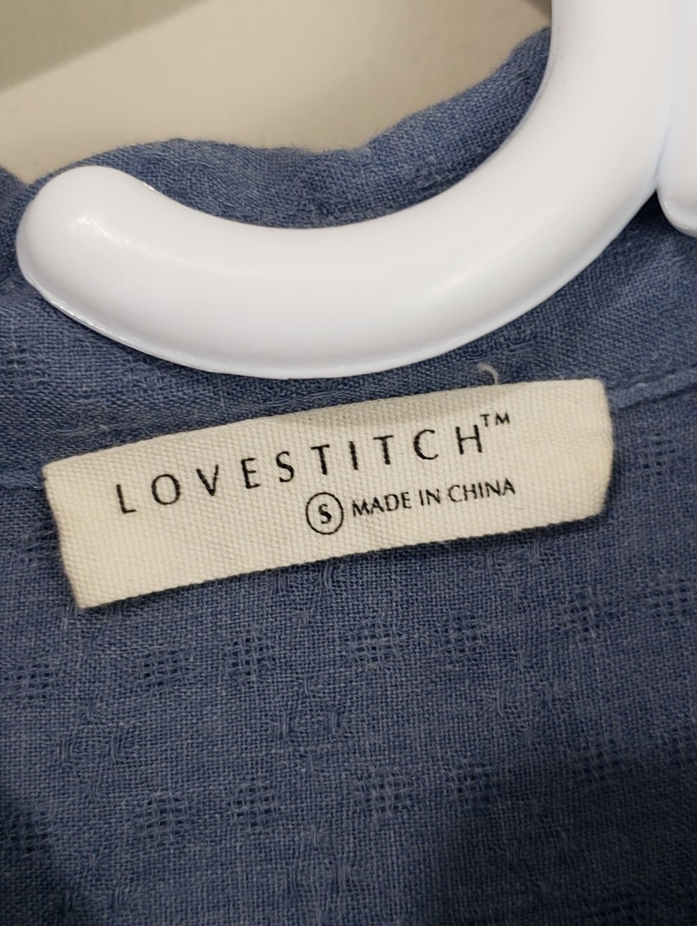 LOVESTITCH Long Sleeve Tiered Babydoll Shift Dress Blue Size S - Picture 11 of 12
